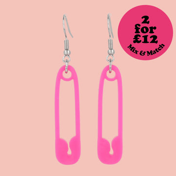 Pink Put A Pin In It Earrings - Sour Cherry