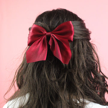 Shimmer Hair Bow - Cherry Red - Sour Cherry