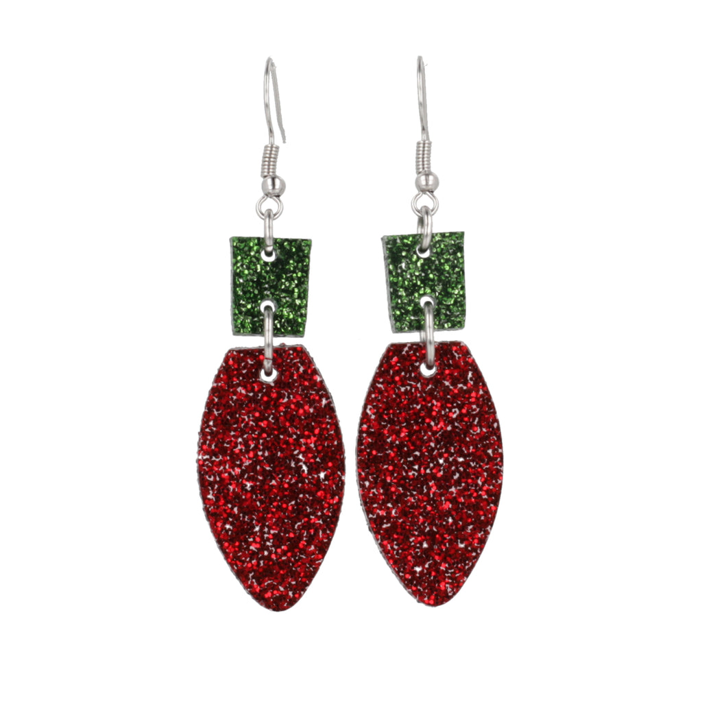 Vintage Red Christmas Lights Earrings - Sour Cherry