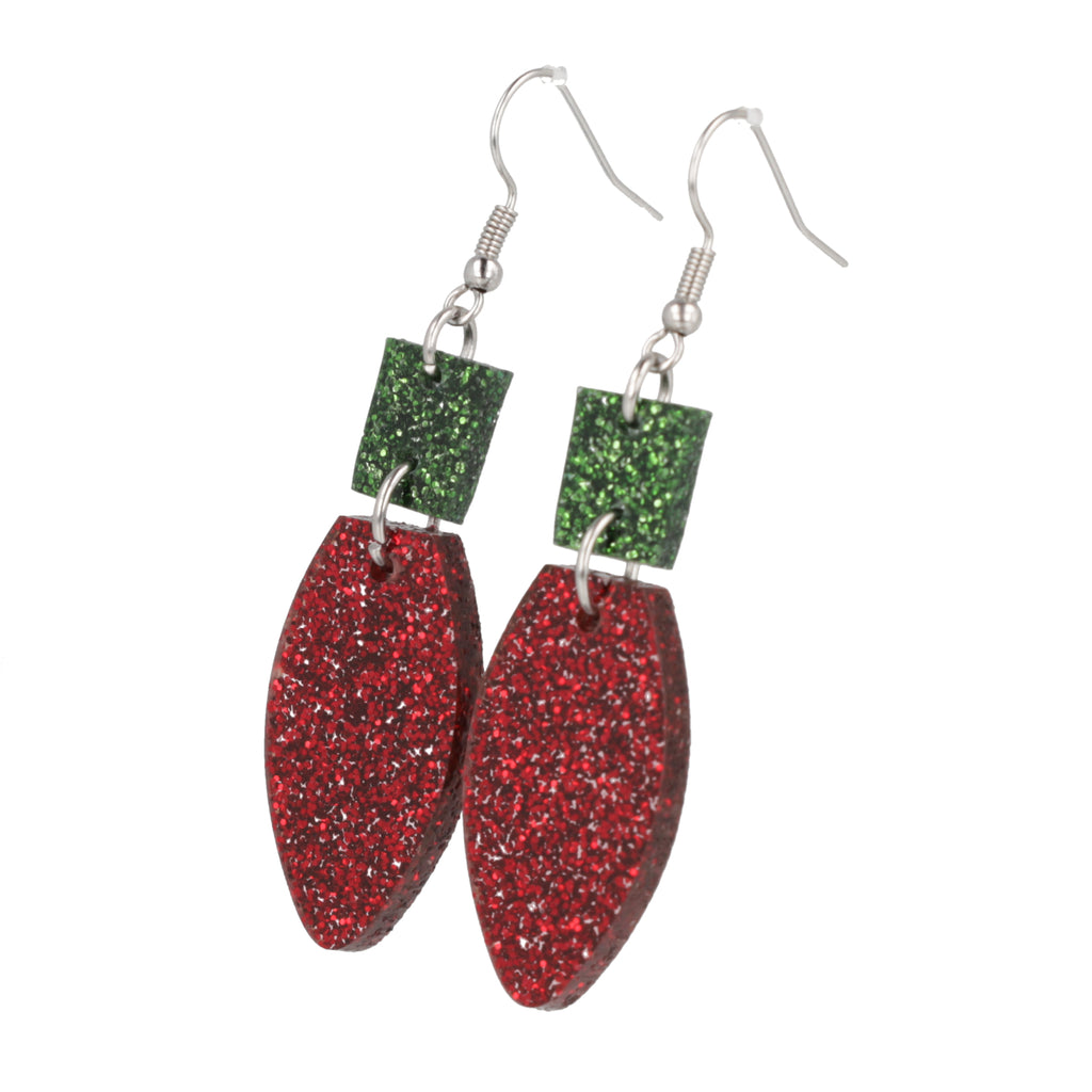 Vintage Red Christmas Lights Earrings - Sour Cherry