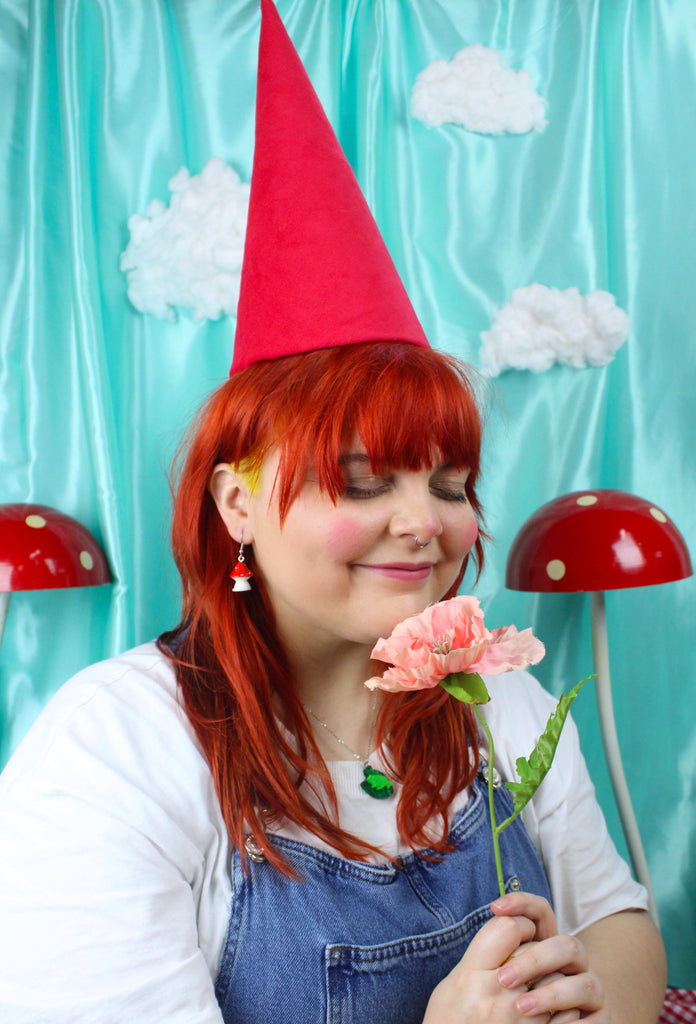 Red Toadstool Earrings - Sour Cherry