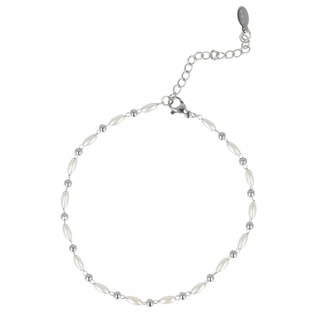 Rice Pearl Anklet - Sour Cherry