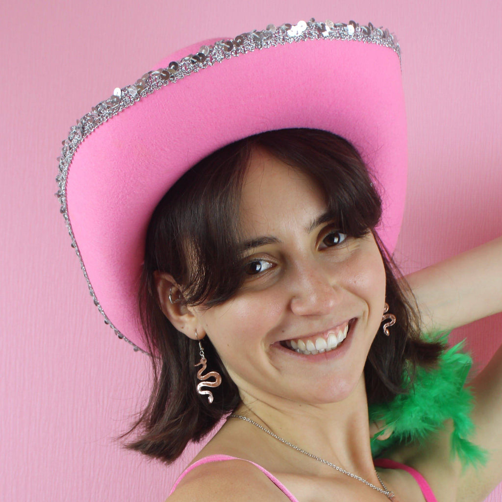 There's a Snake in My Boot Rose Gold Earrings - Sour Cherry