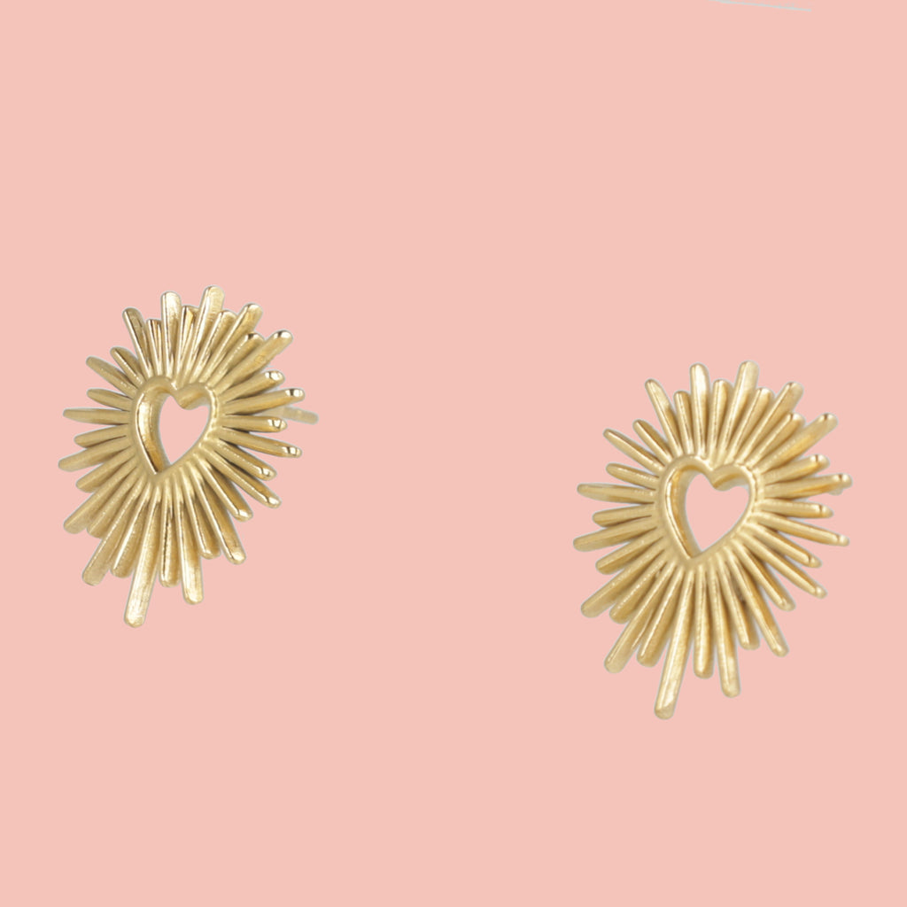 Sacré Coeur Stud Earrings (Gold Plated) - Sour Cherry