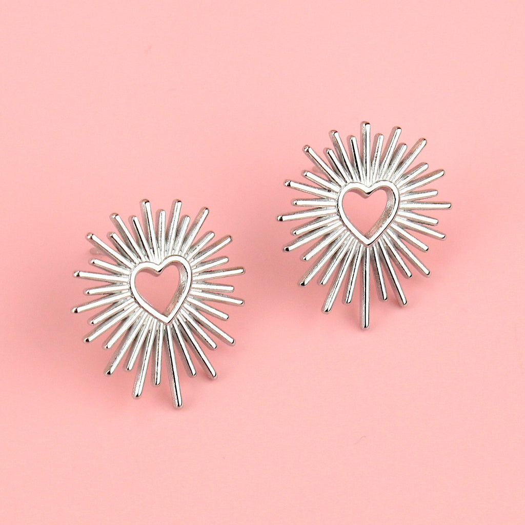Stainless steel sacred heart studs