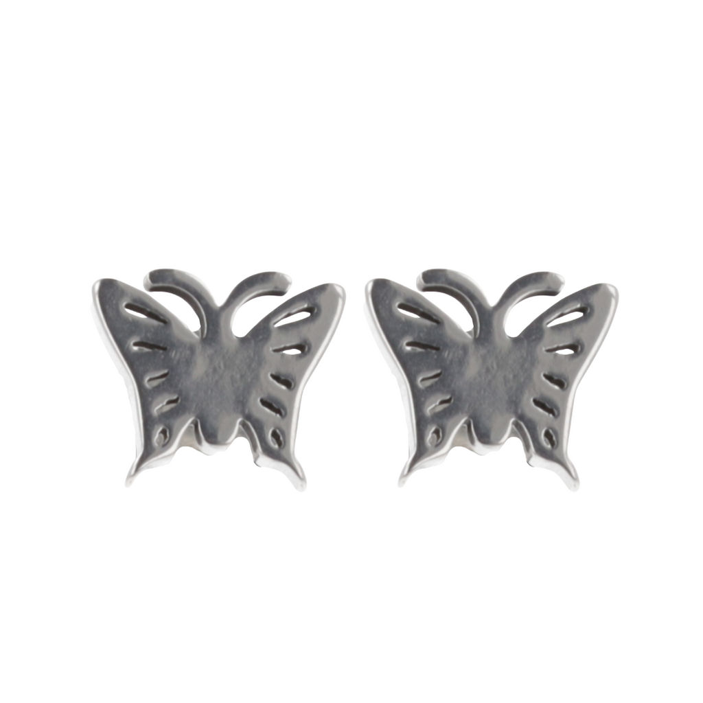 Butterfly Screw On Stud Earrings - Sour Cherry