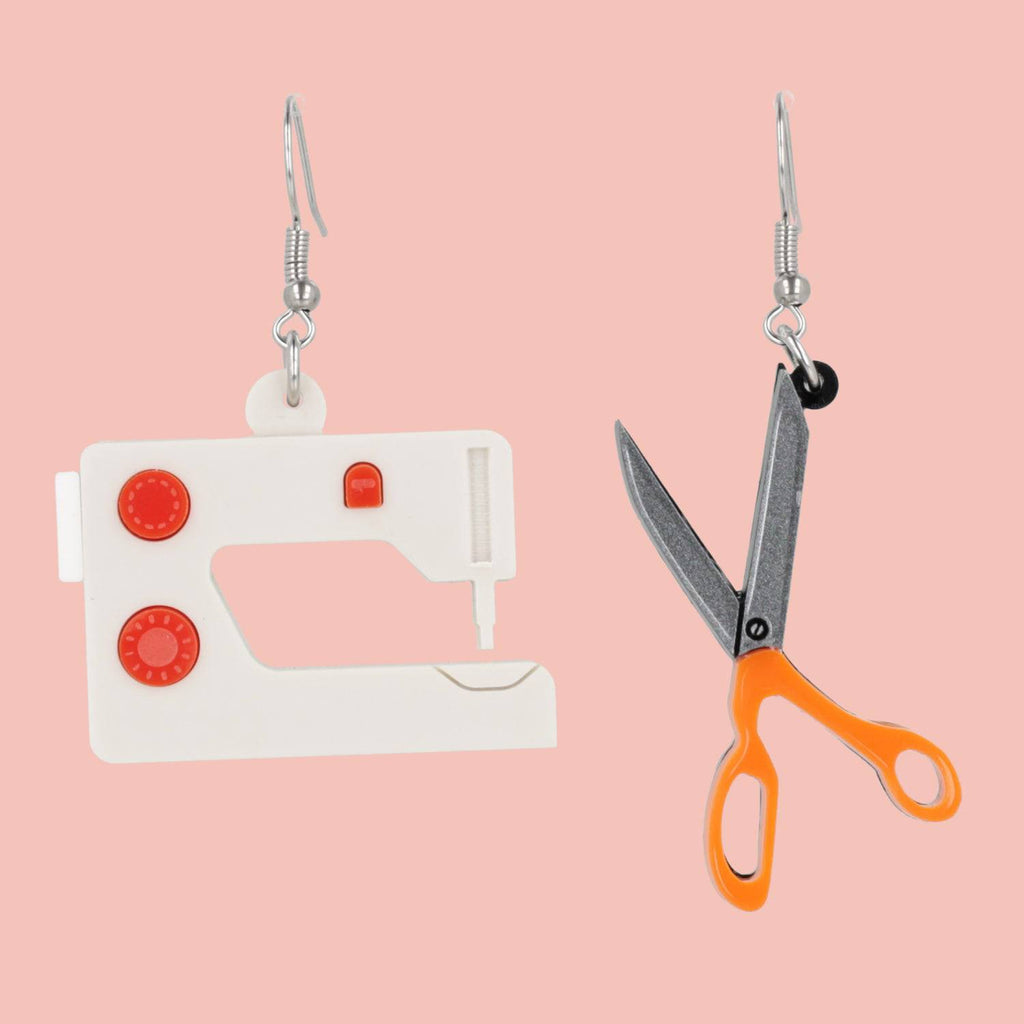 Sewing and Scissor Earring Set - Sour Cherry