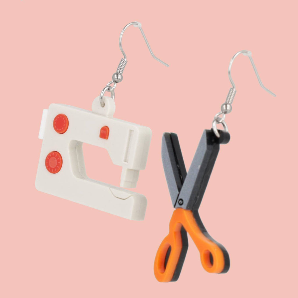 Sewing and Scissor Earring Set - Sour Cherry