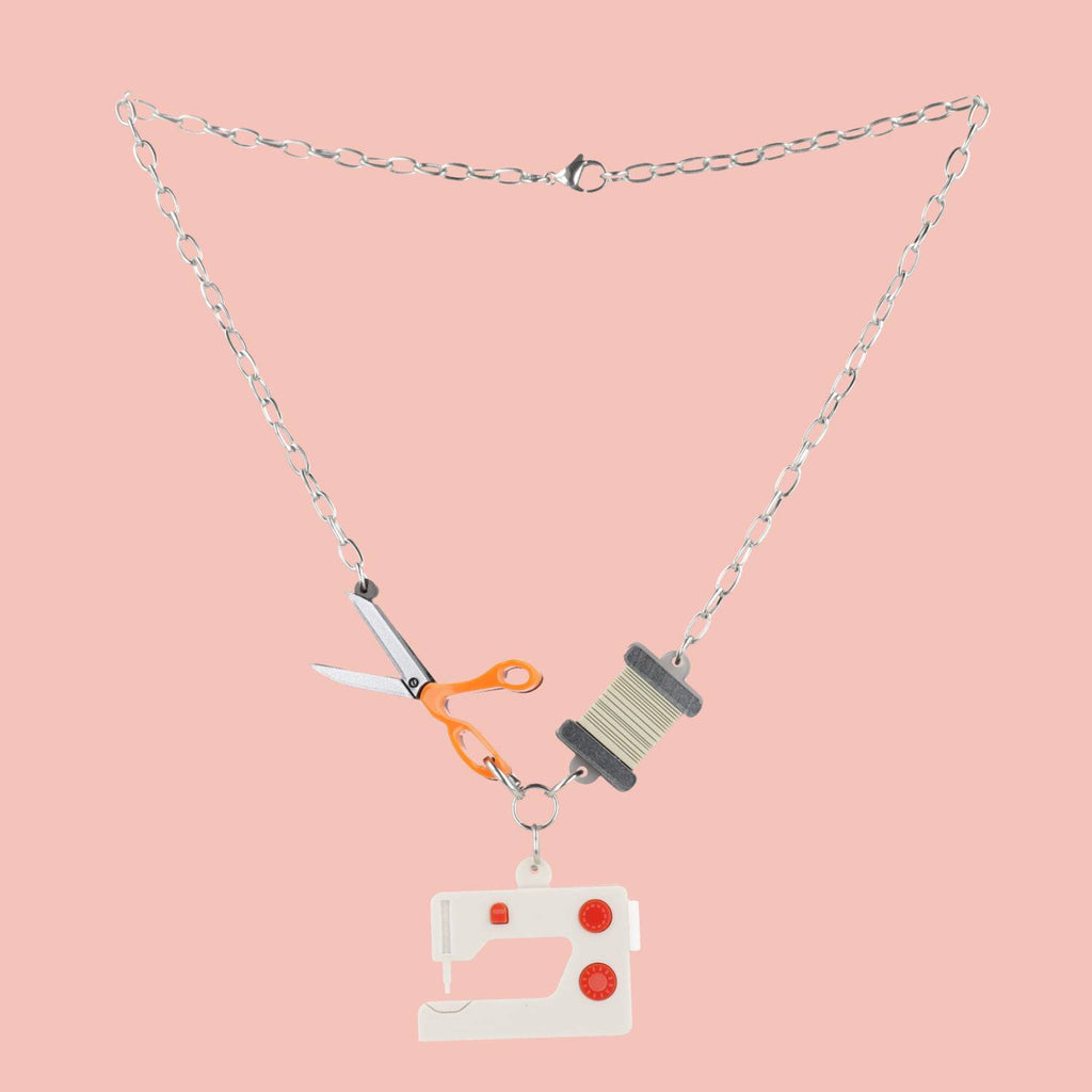 Sewing Necklace - Sour Cherry