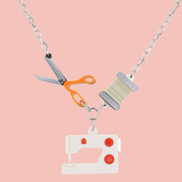 Sewing Necklace - Sour Cherry