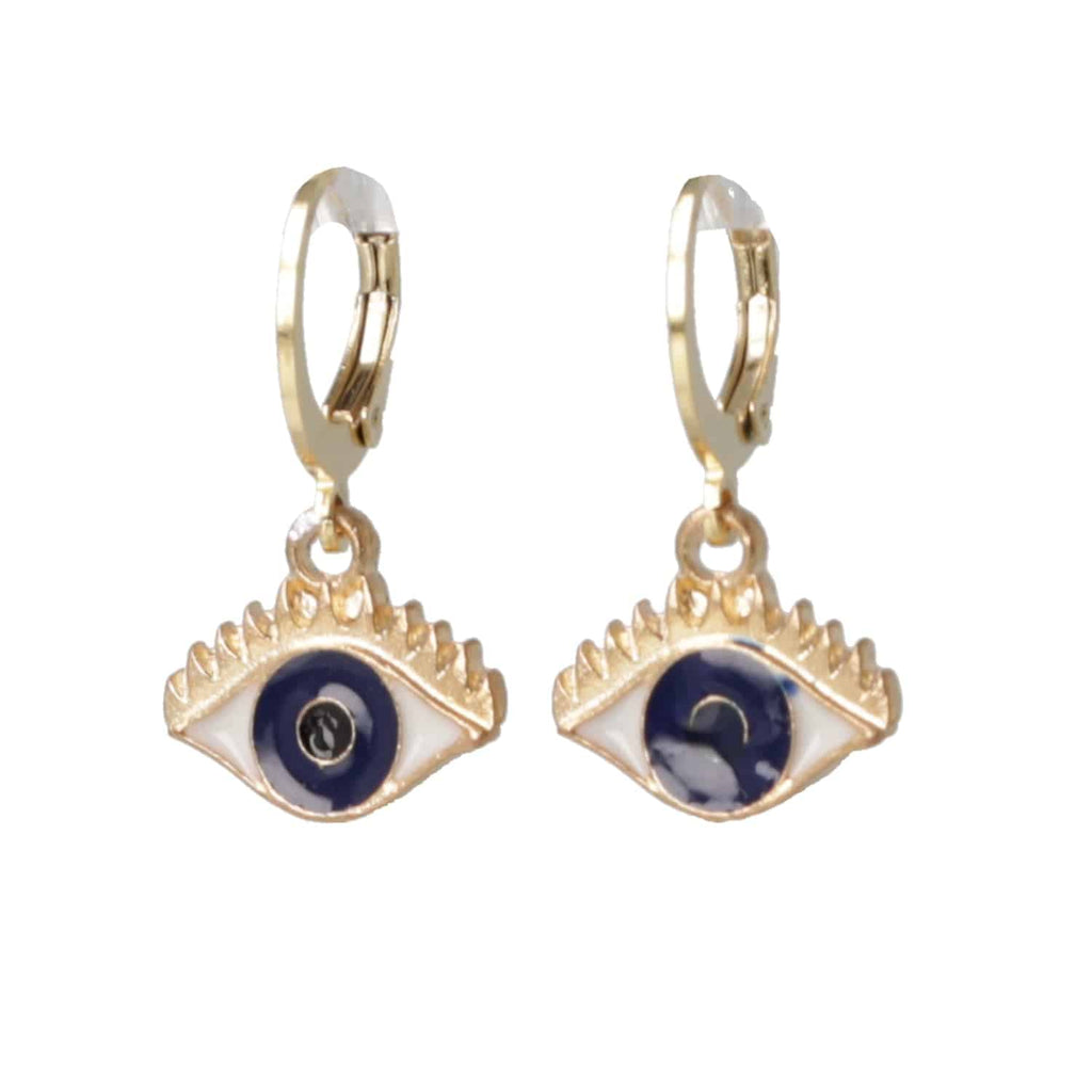 Small Eye Hoop Earrings - Sour Cherry