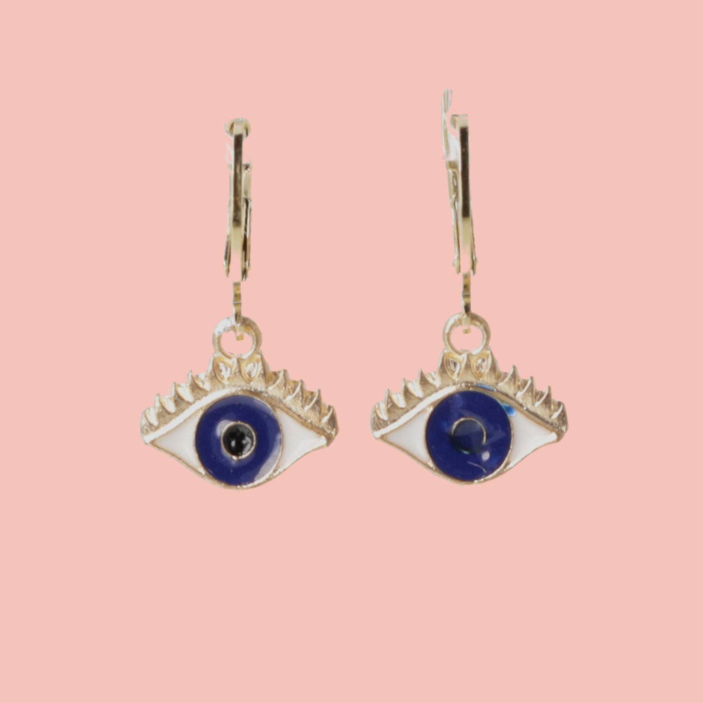 Small Eye Hoop Earrings - Sour Cherry