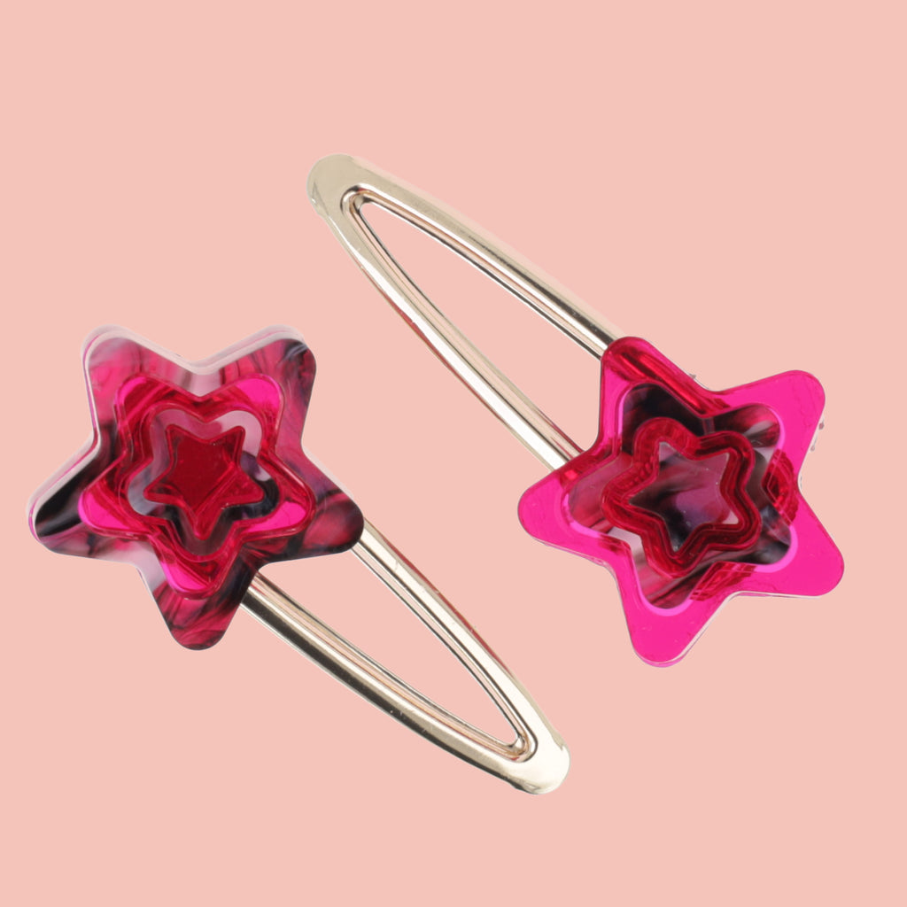 Reach For The Stars Hair Clips - Sour Cherry