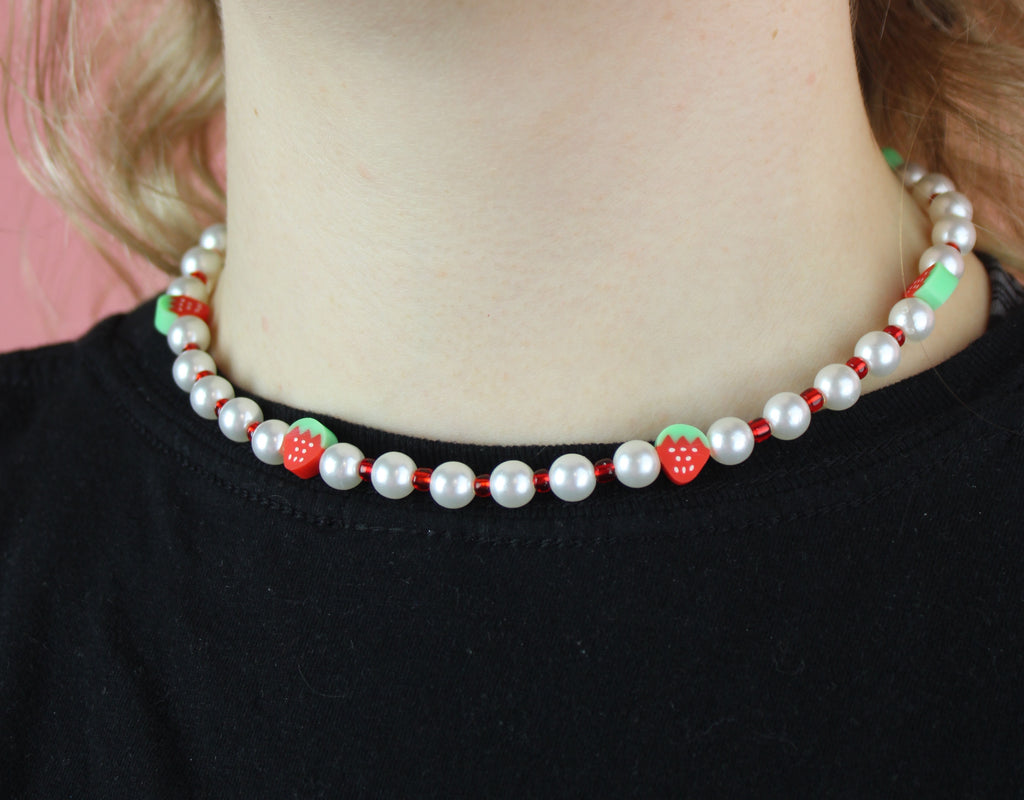 Strawberries & Cream Necklace - Sour Cherry
