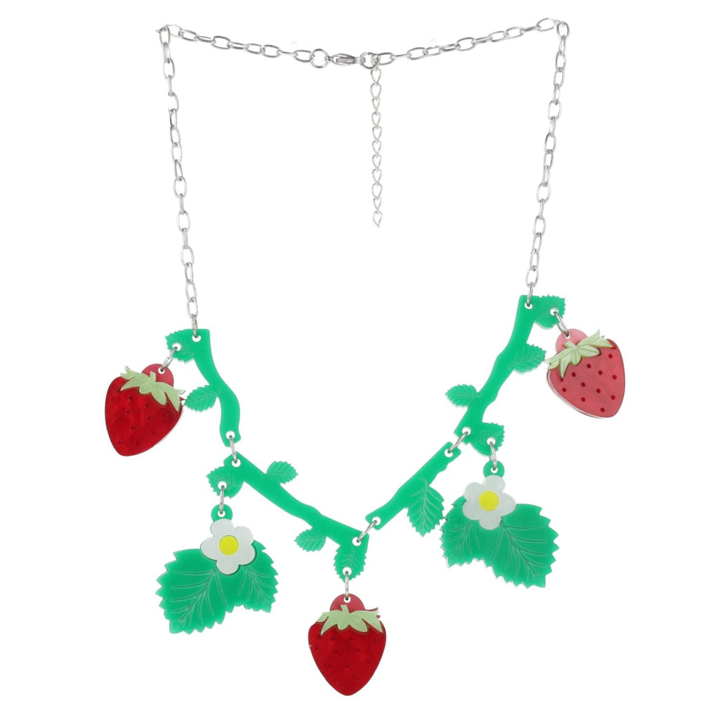 Strawberries On A Summer Evening' Necklace (Stainless Steel) - Sour Cherry