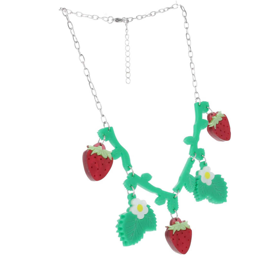 Strawberries On A Summer Evening' Necklace (Stainless Steel) - Sour Cherry