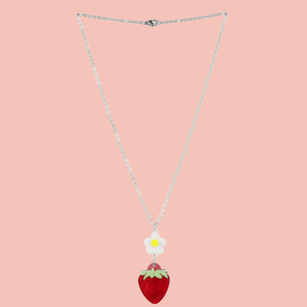 Strawberries On A Summer Evening' Pendant Necklace - Sour Cherry
