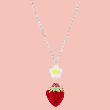 Strawberries On A Summer Evening' Pendant Necklace - Sour Cherry