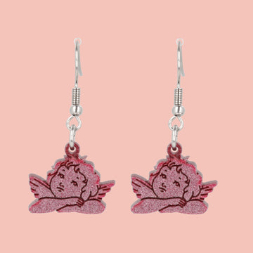 Stupid Cupid Earrings - Pink - Sour Cherry