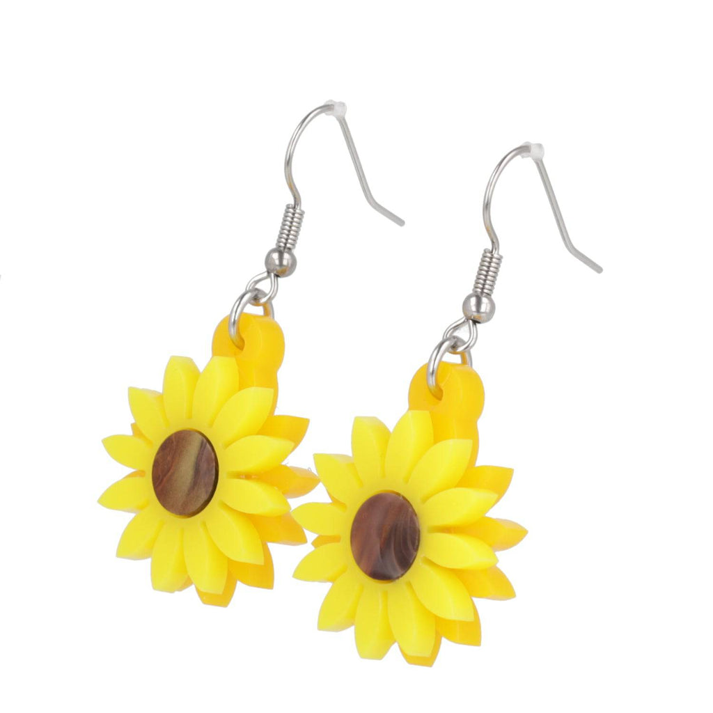 Sunflower Earrings - Sour Cherry