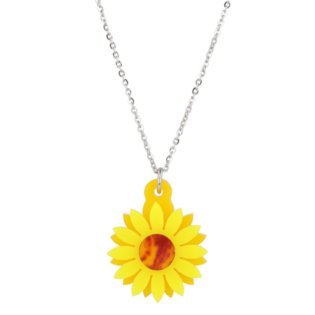 Sunflower Necklace - Sour Cherry