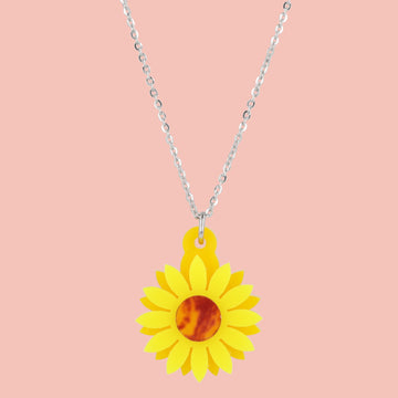 Sunflower Necklace - Sour Cherry