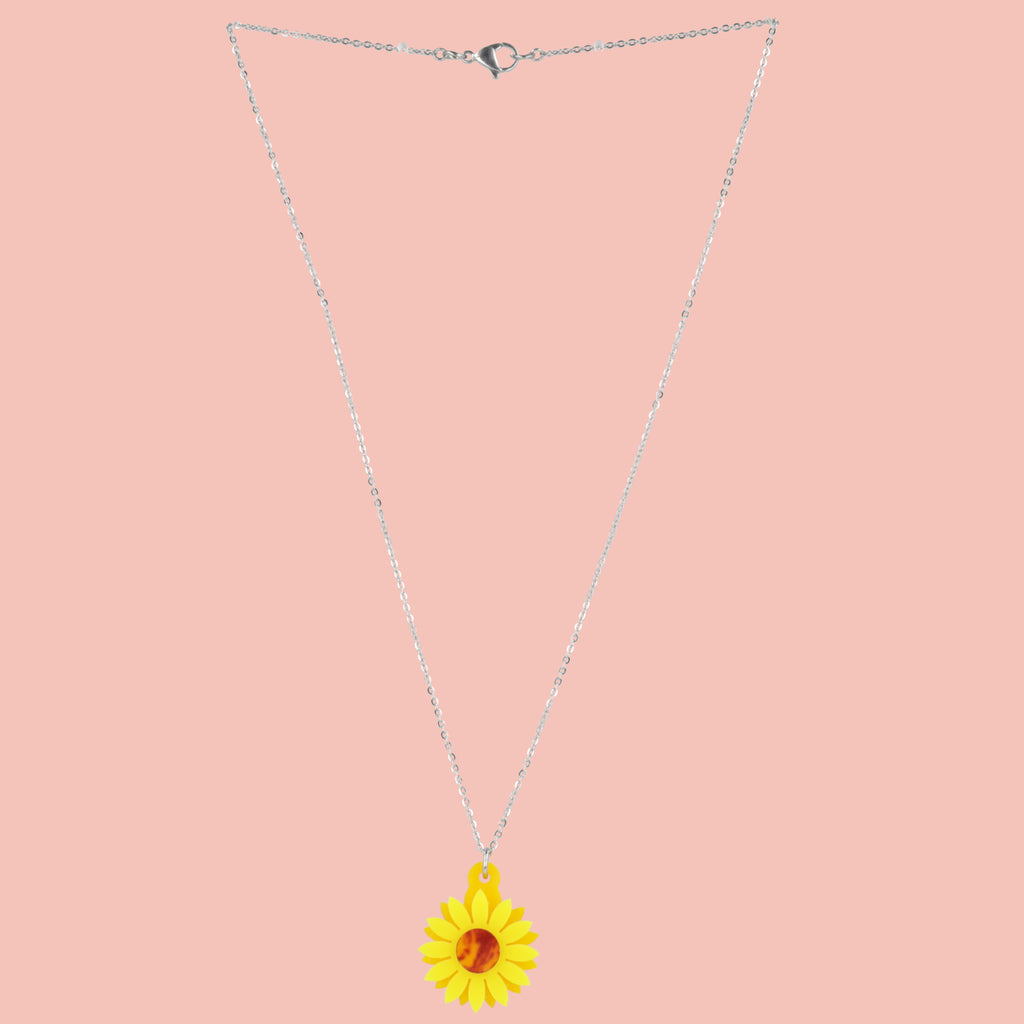 Sunflower Necklace - Sour Cherry