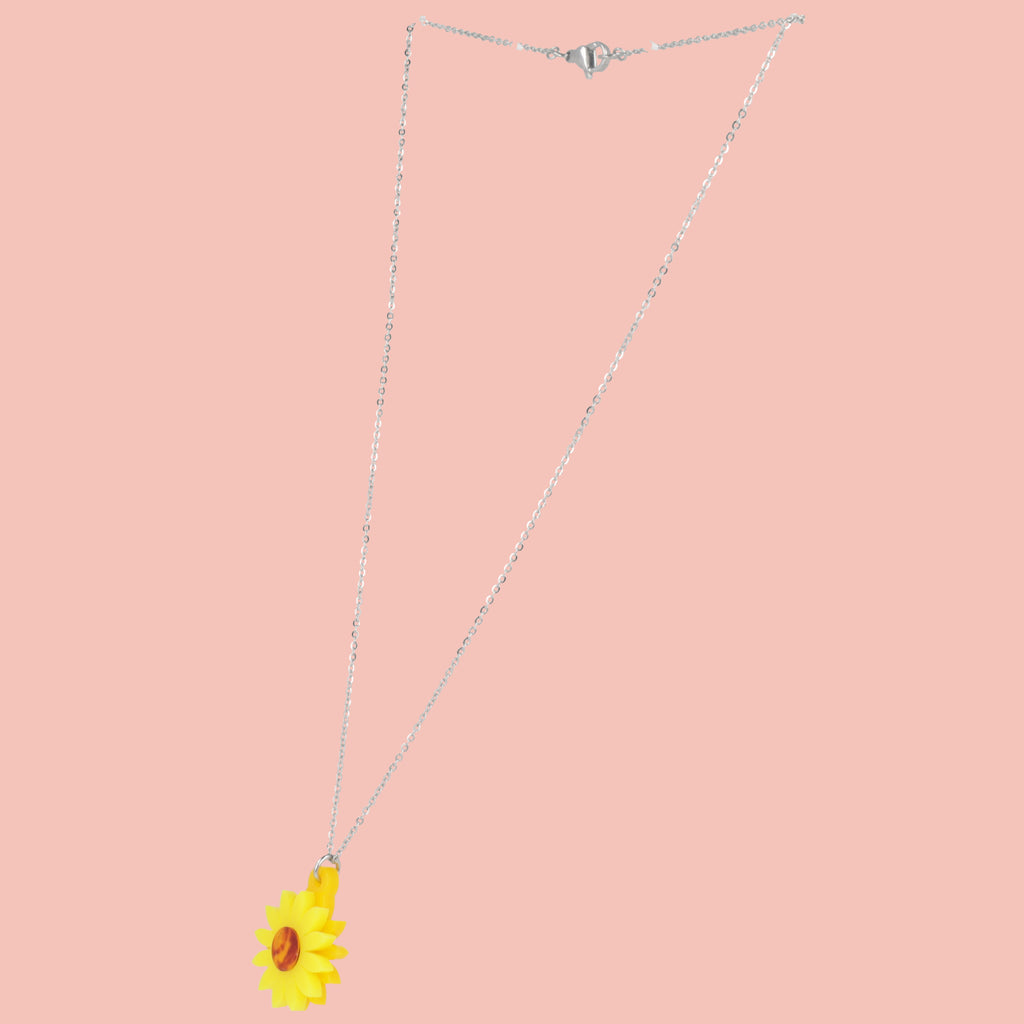 Sunflower Necklace - Sour Cherry