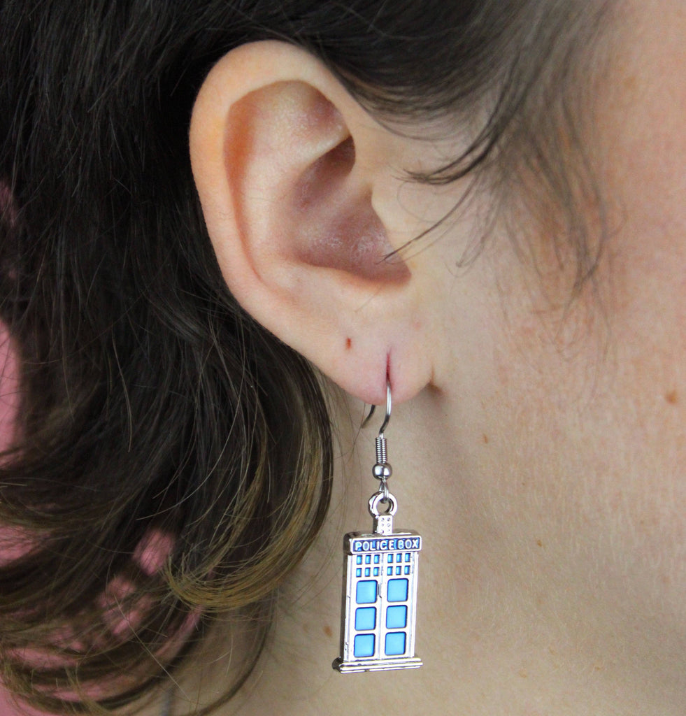 Tardis Earrings - Sour Cherry