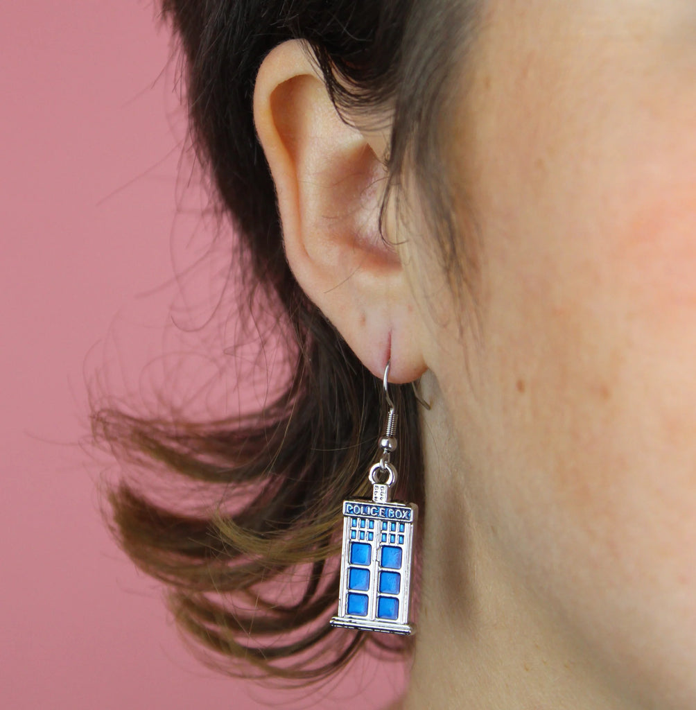 Tardis Earrings And Necklace Gift Set - Sour Cherry