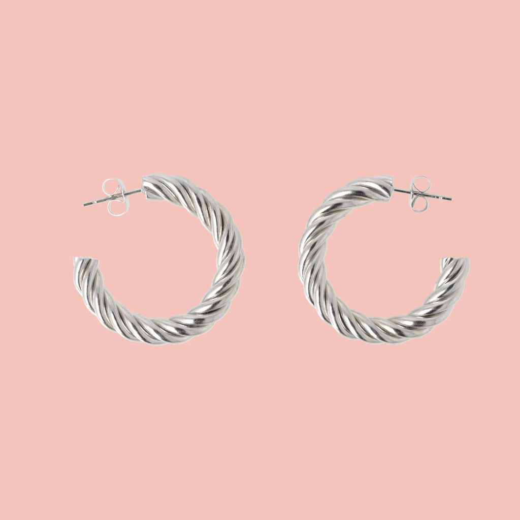 Chunky Tidal Hoop Earrings - Sour Cherry