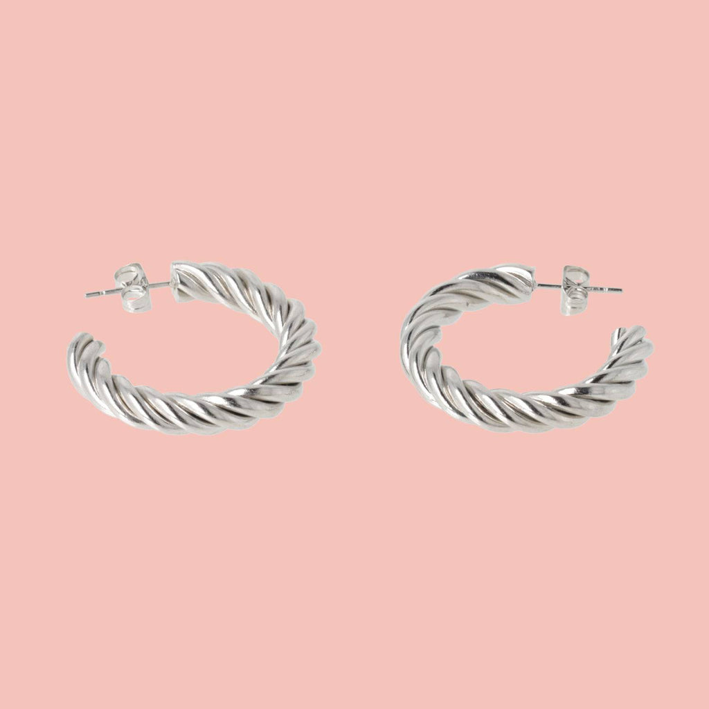 Chunky Tidal Hoop Earrings - Sour Cherry