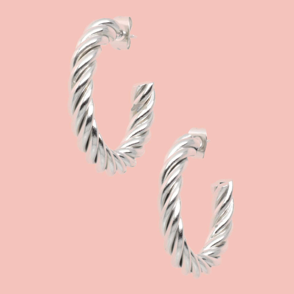 Chunky Tidal Hoop Earrings - Sour Cherry