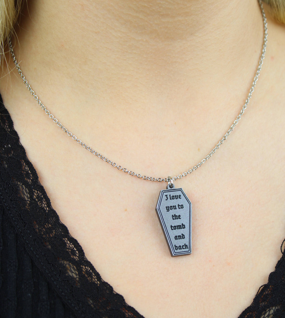 I Love You To The Tomb And Back Necklace - Sour Cherry