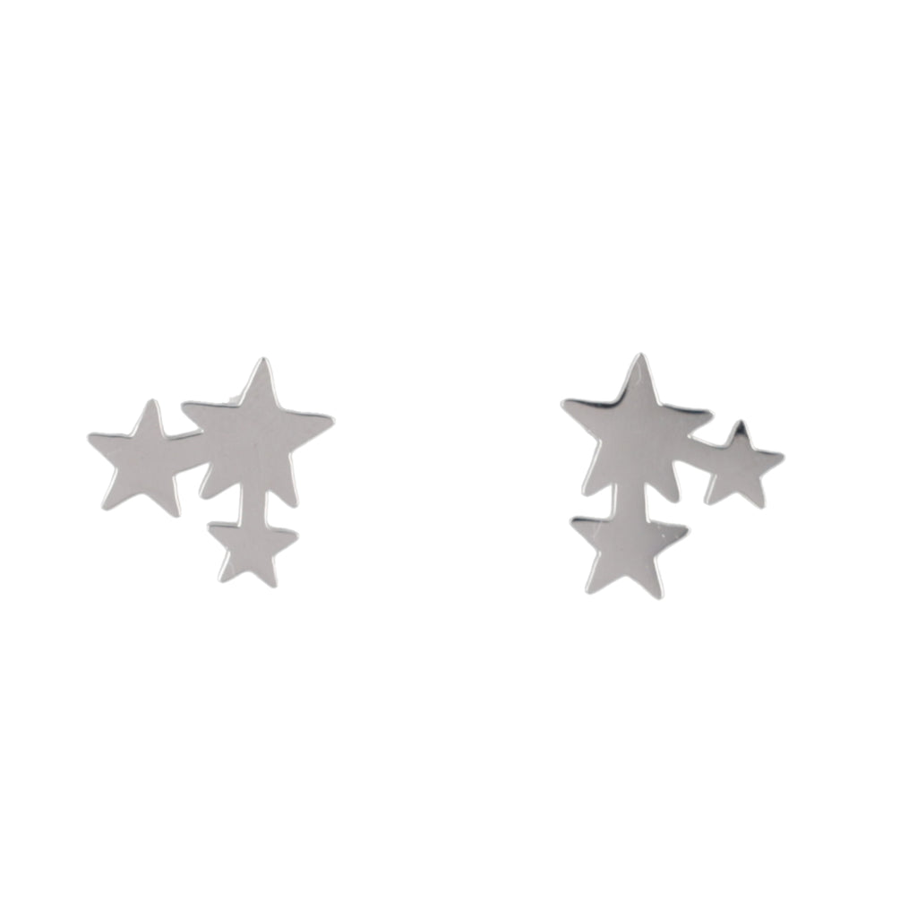Triple Star Stud Earrings - Sour Cherry