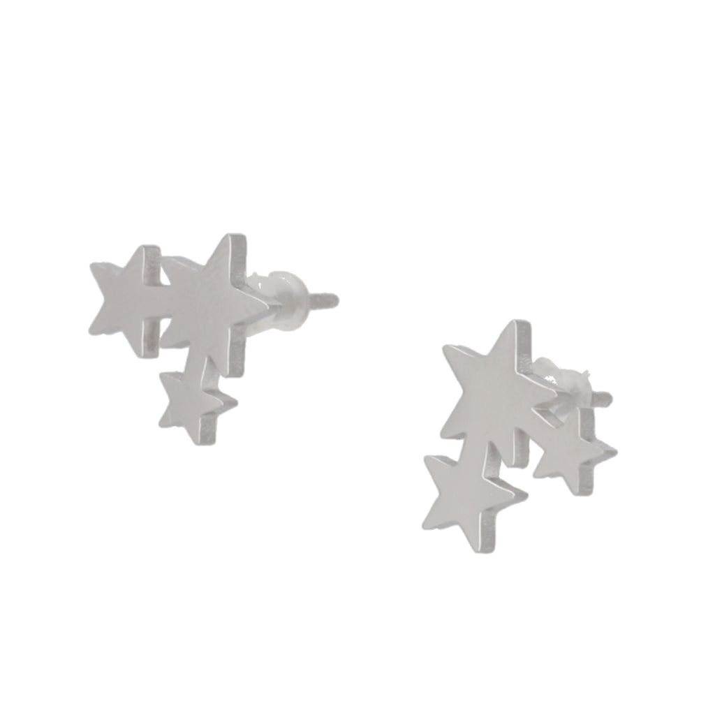 Triple Star Stud Earrings - Sour Cherry