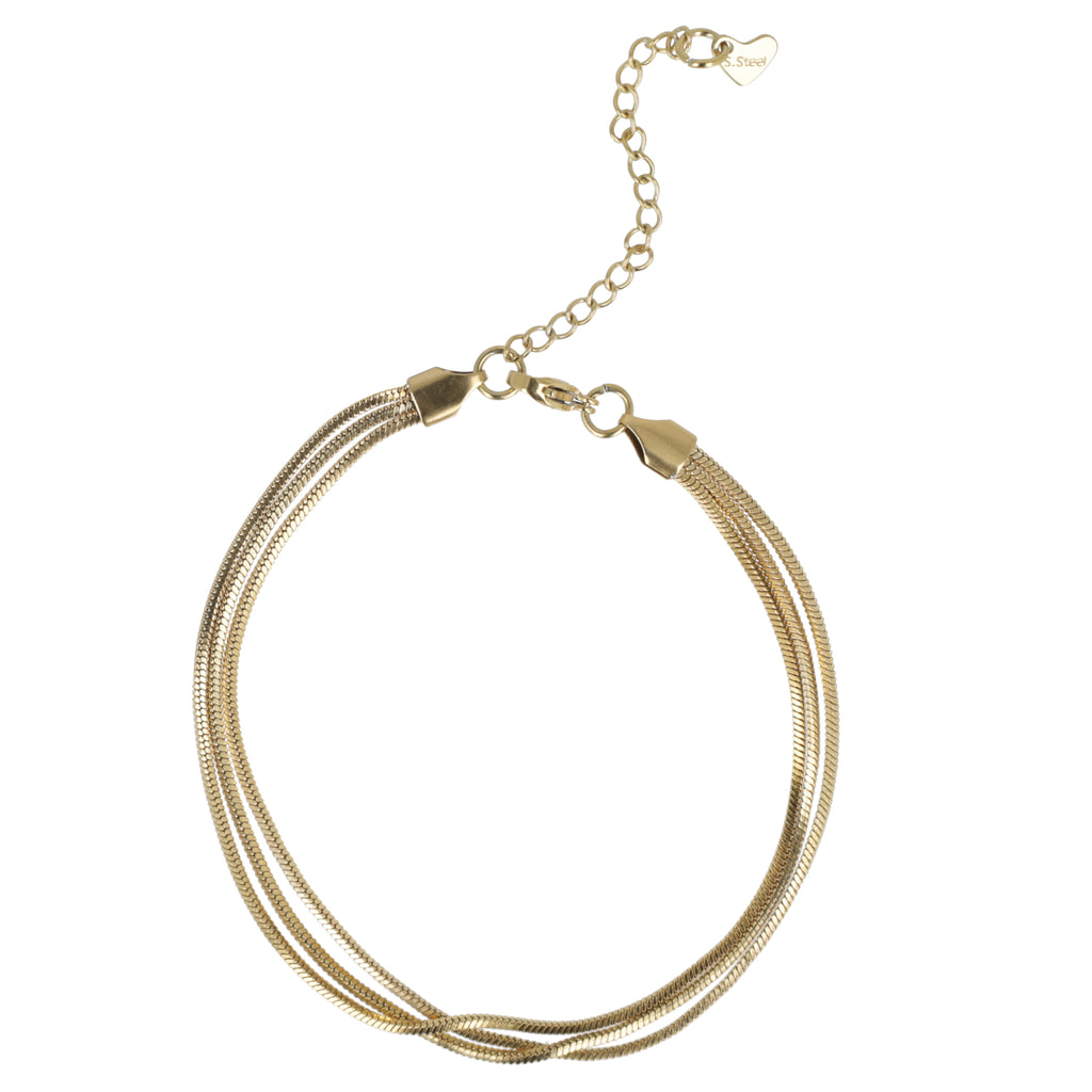 Triple Thread Anklet (Gold Plated) - Sour Cherry