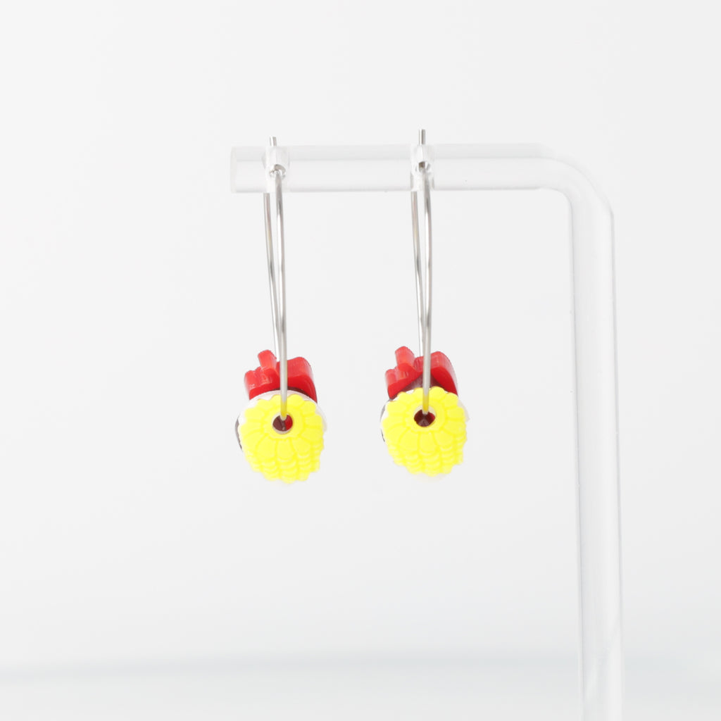 Veggie Kebab Hoop Earrings - Sour Cherry