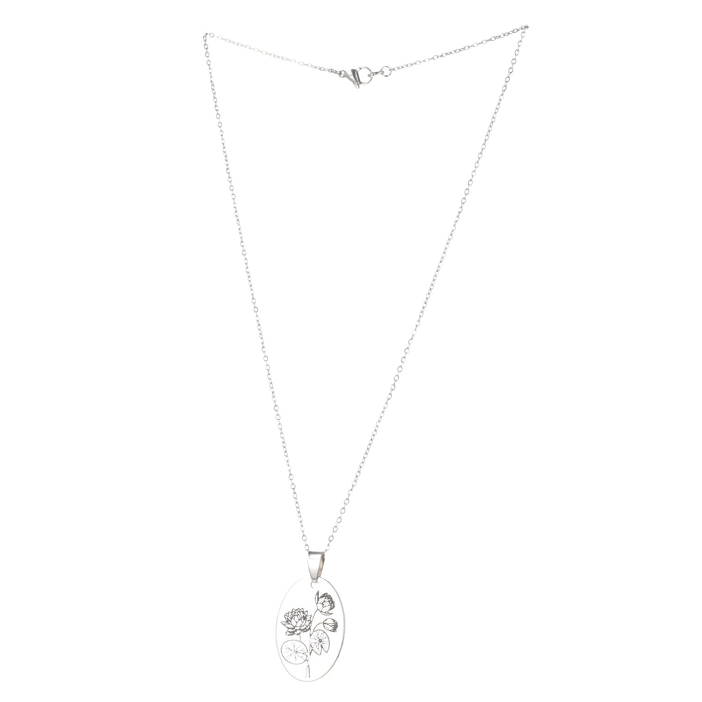 July Birth Flower Necklace - Water Lily - Sour Cherry