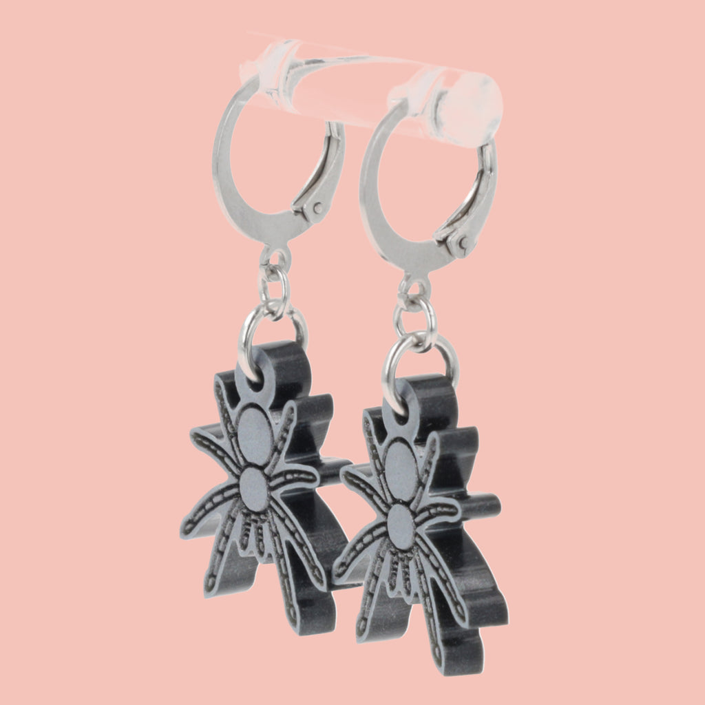 Web Developer Spider Huggie Hoop Earrings - Sour Cherry