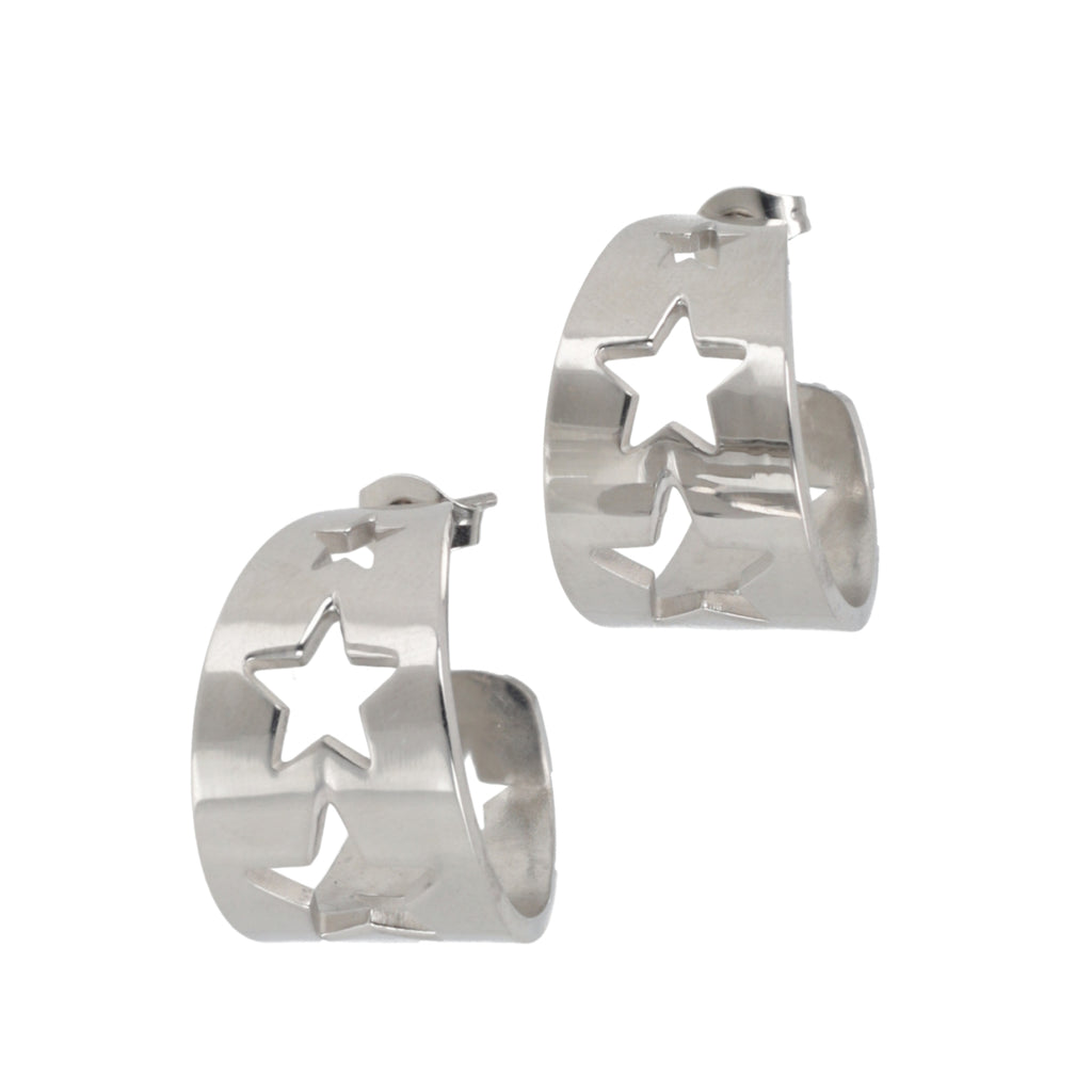 Whimsical Star Hoop Earrings - Sour Cherry