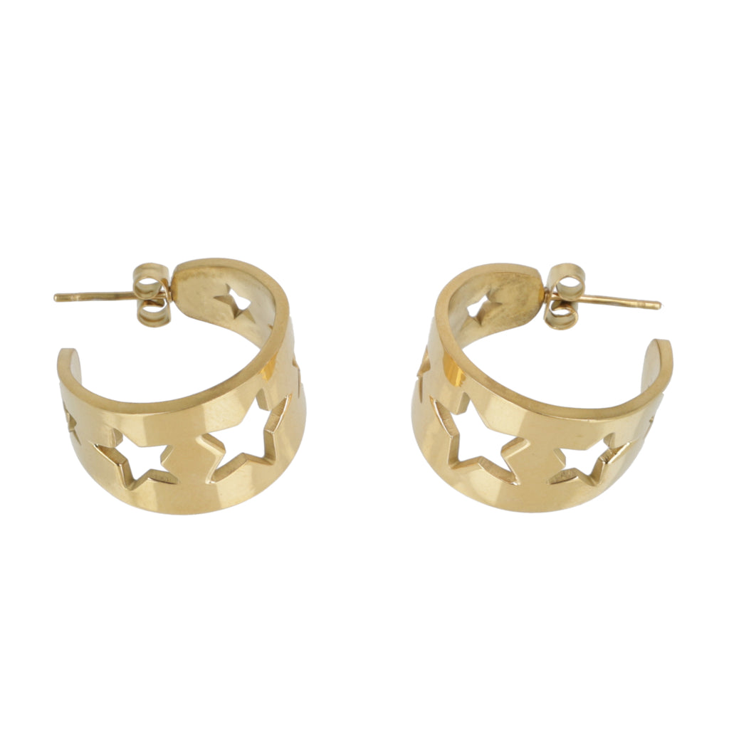 Whimsical Star Hoop Earrings (Gold Plated) - Sour Cherry