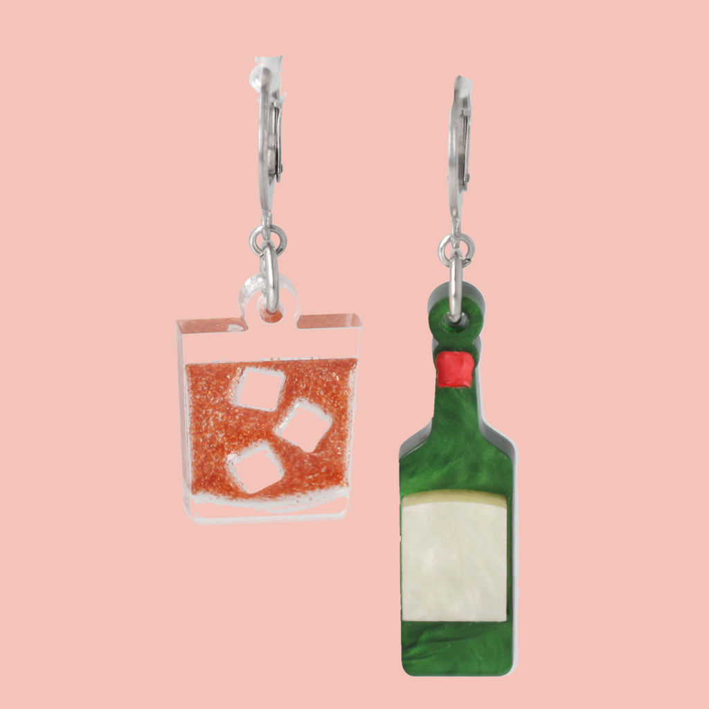On The Rocks Huggie Hoop Earrings - Sour Cherry