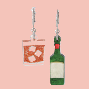 On The Rocks Huggie Hoop Earrings - Sour Cherry