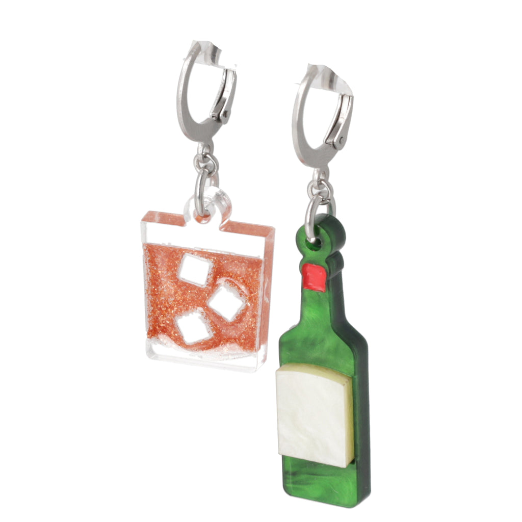 On The Rocks Huggie Hoop Earrings - Sour Cherry