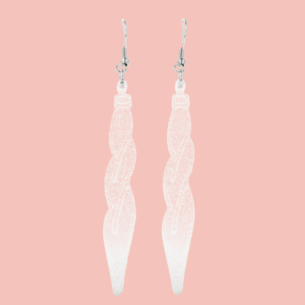 White Icicle Earrings - Sour Cherry