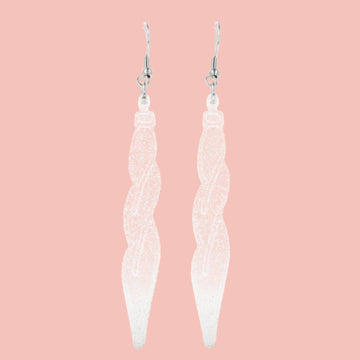 White Icicle Earrings - Sour Cherry