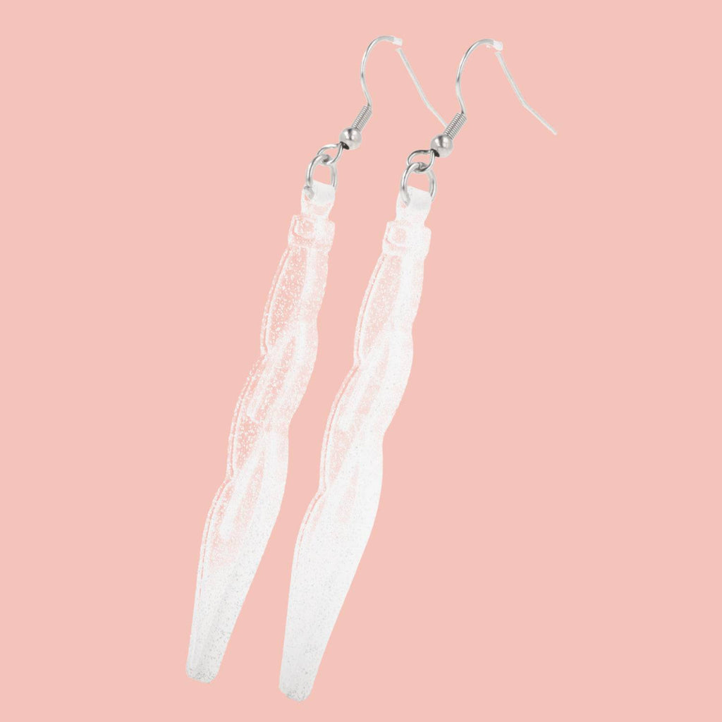 White Icicle Earrings - Sour Cherry