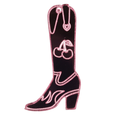 Working 9-5 Pink Cowgirl Boot Charm