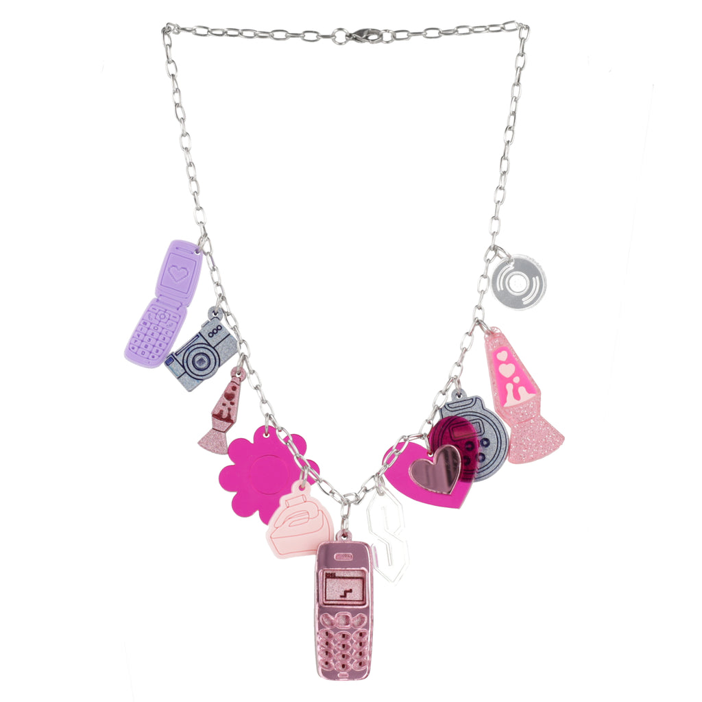 Y2K Bug Charm Necklace - Sour Cherry
